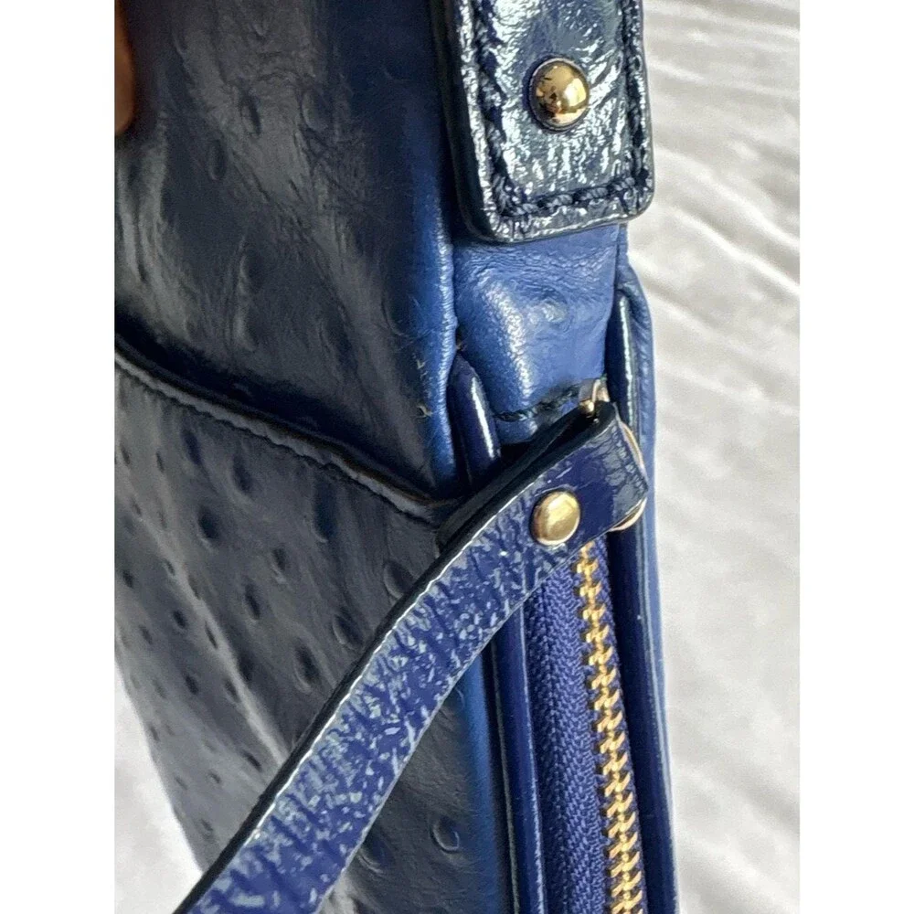 Kate Spade New York Blue Crossbody Bag | Textured Leather | Gold Hardware